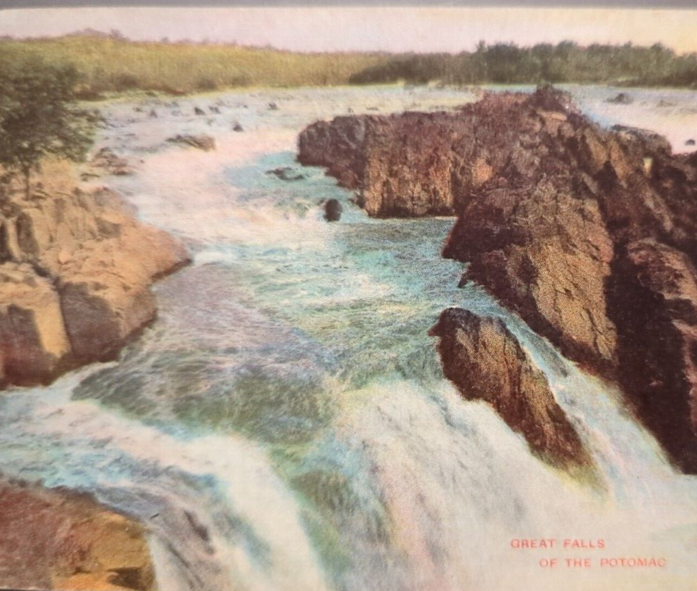 Great Falls of the Potomac River Scenic View Washington DC Antique Postcard 1910