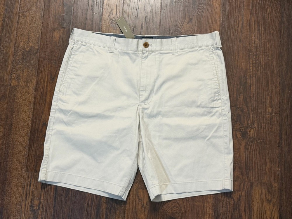 J. Crew NWT 9” Stretch Chino Shorts Mens 35 Beige Preppy Beach Casual Boating