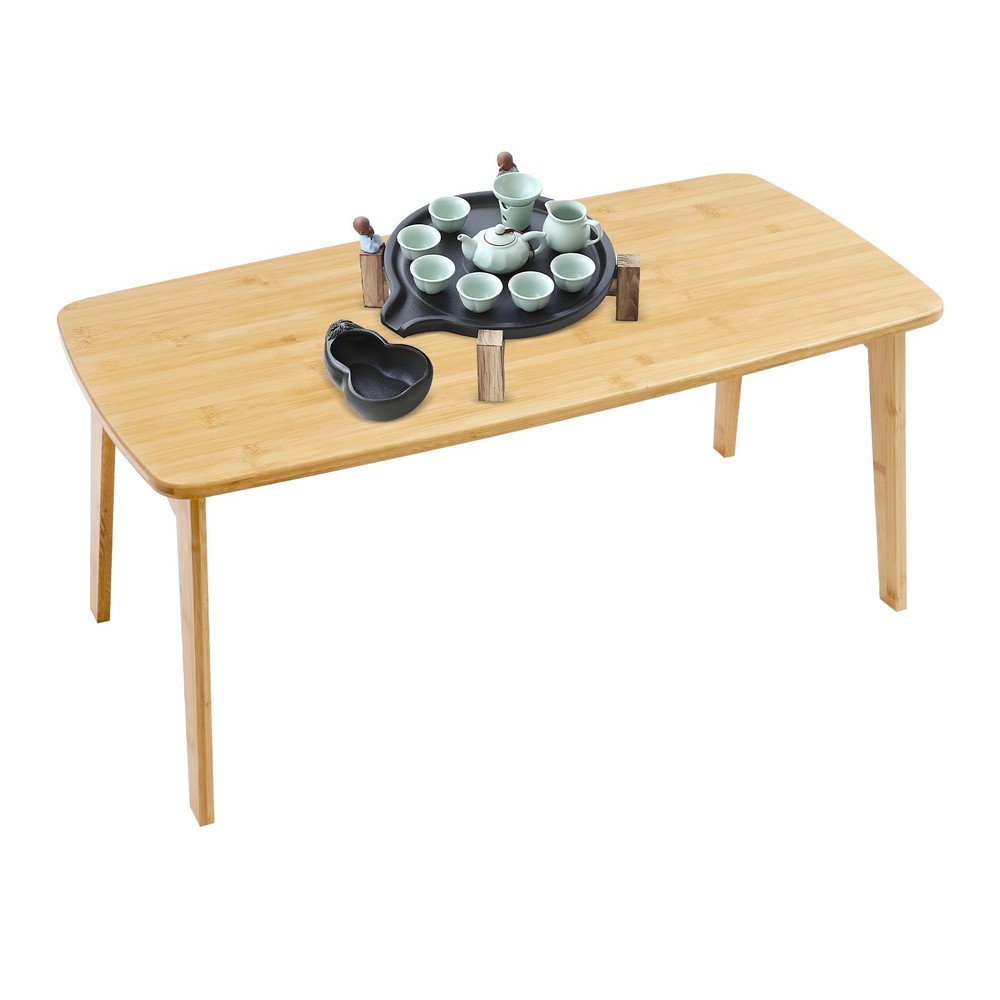 Bamboo Foldable Low Coffee Table 80x40x35cm Floor Table NEW