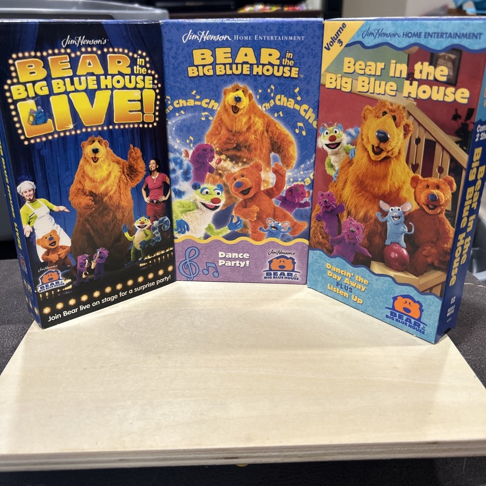 Bear In The Big Blue House VHS Lot Of 3 Bundle Jim Henson. Vintage