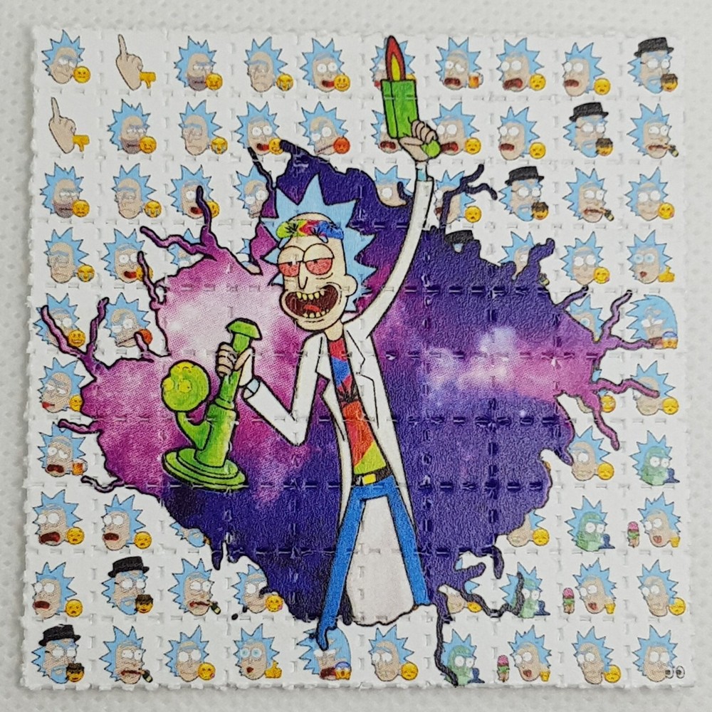 Rick and Morty Psychedelic Blotter Art 100 LSD Tab Sheet Gift