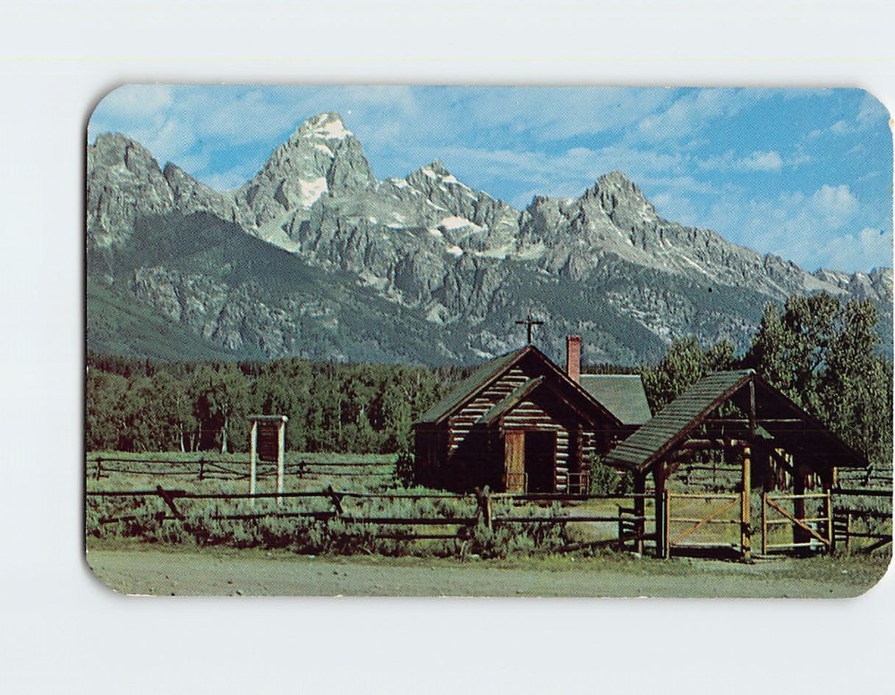 Postcard Church of Transfiguration at the Menor's Ferry Moose Jackson Hole WY