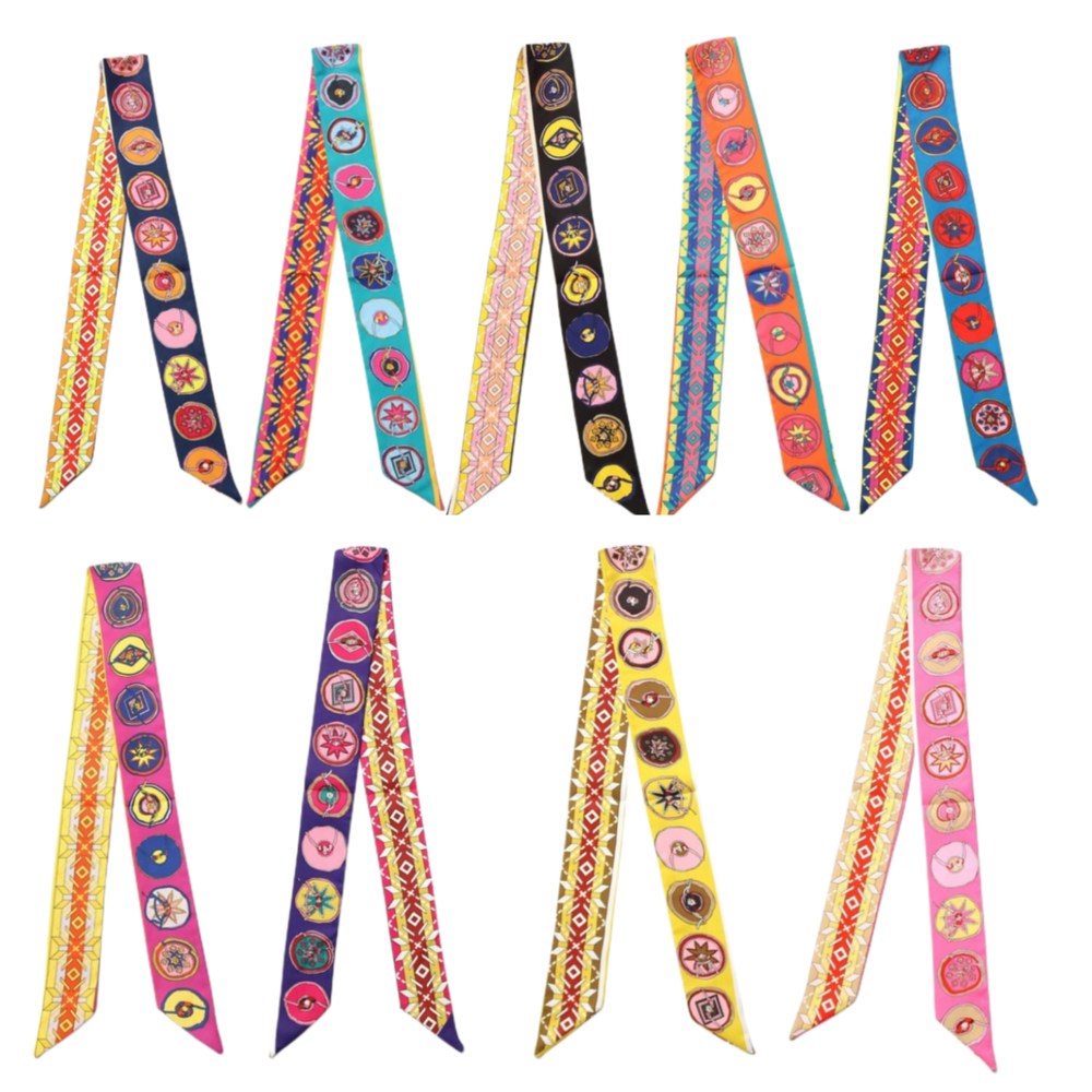 8 Pack Scarf Bags for Women Handbag  circular anime striped scarf #S021-S029