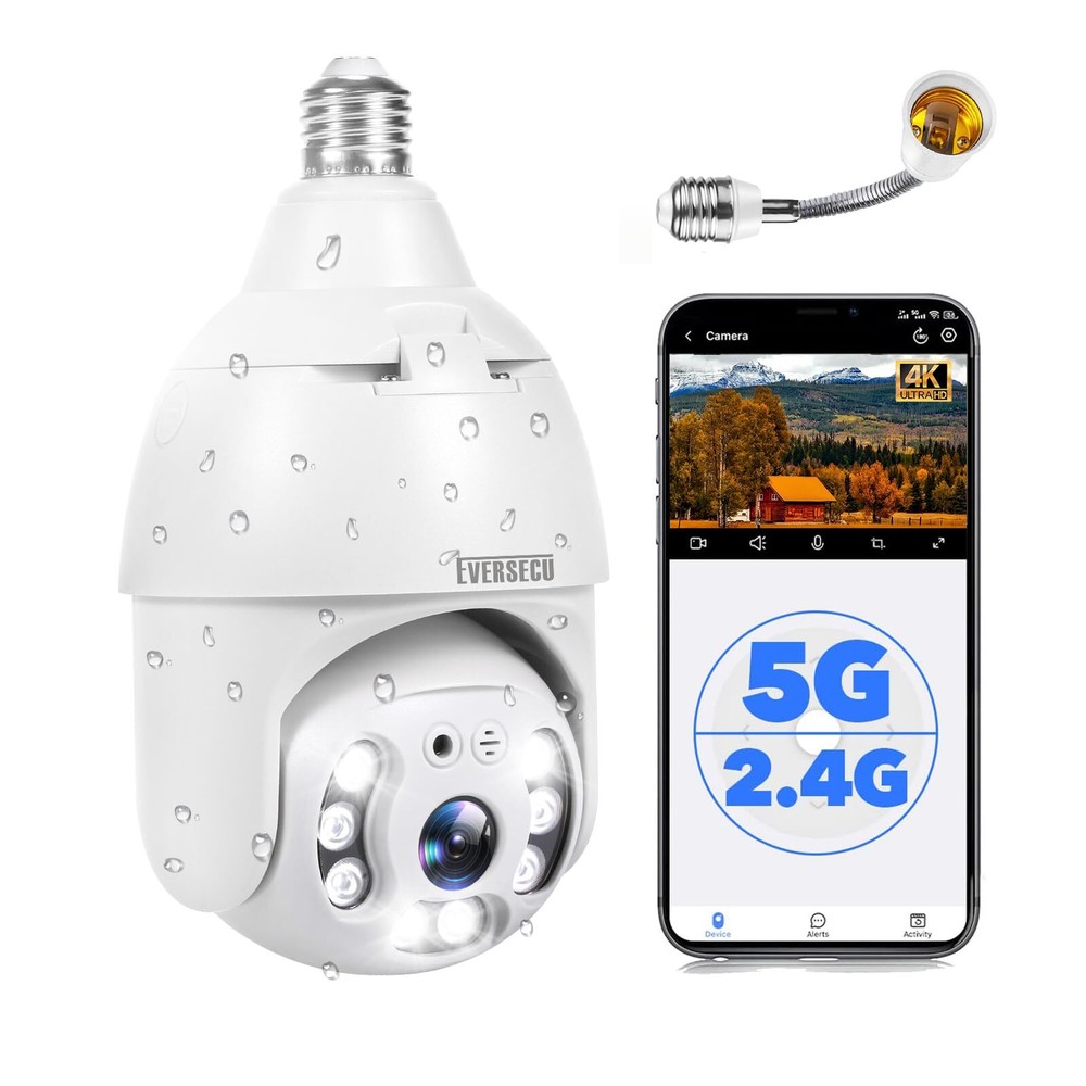 4K 8MP UHD Screw-in 4 Inch PTZ Security Camera, Outdoor Waterproof, Wireless ...