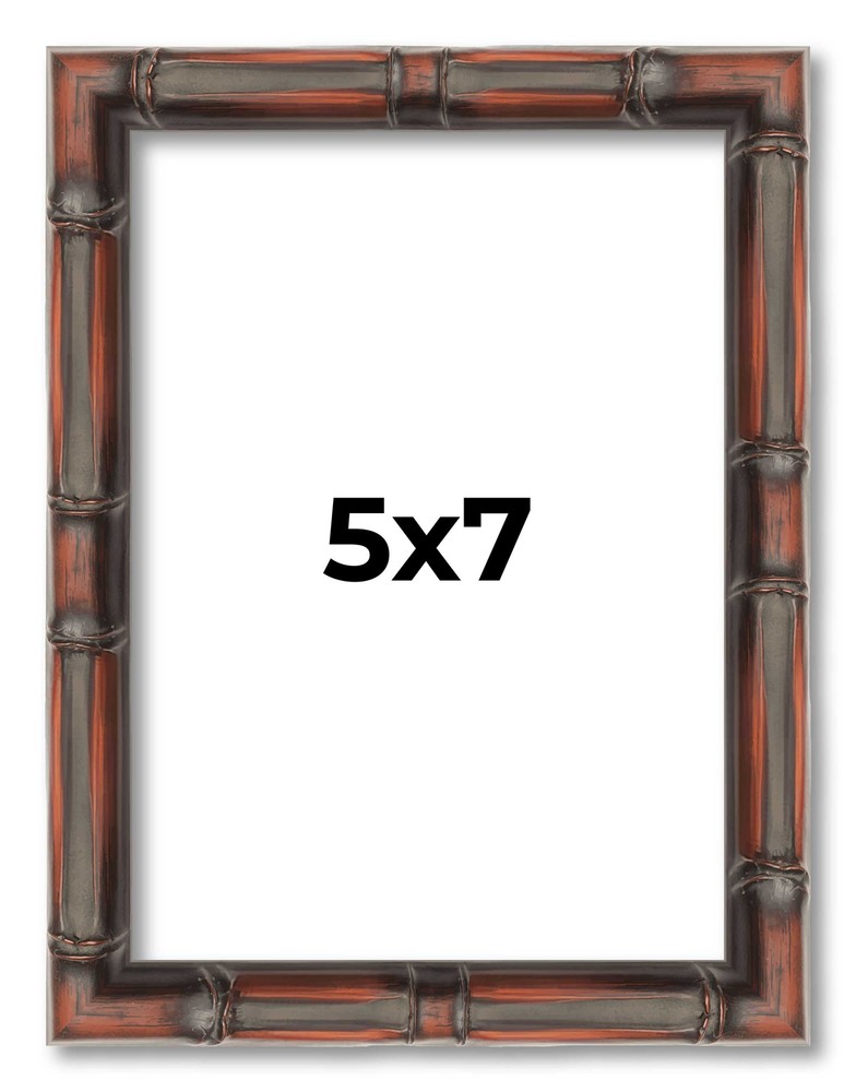 5x7 IN Frame Brown Bamboo with Dark Coffee/Walnut Finish | Solid Wood Picture Fr