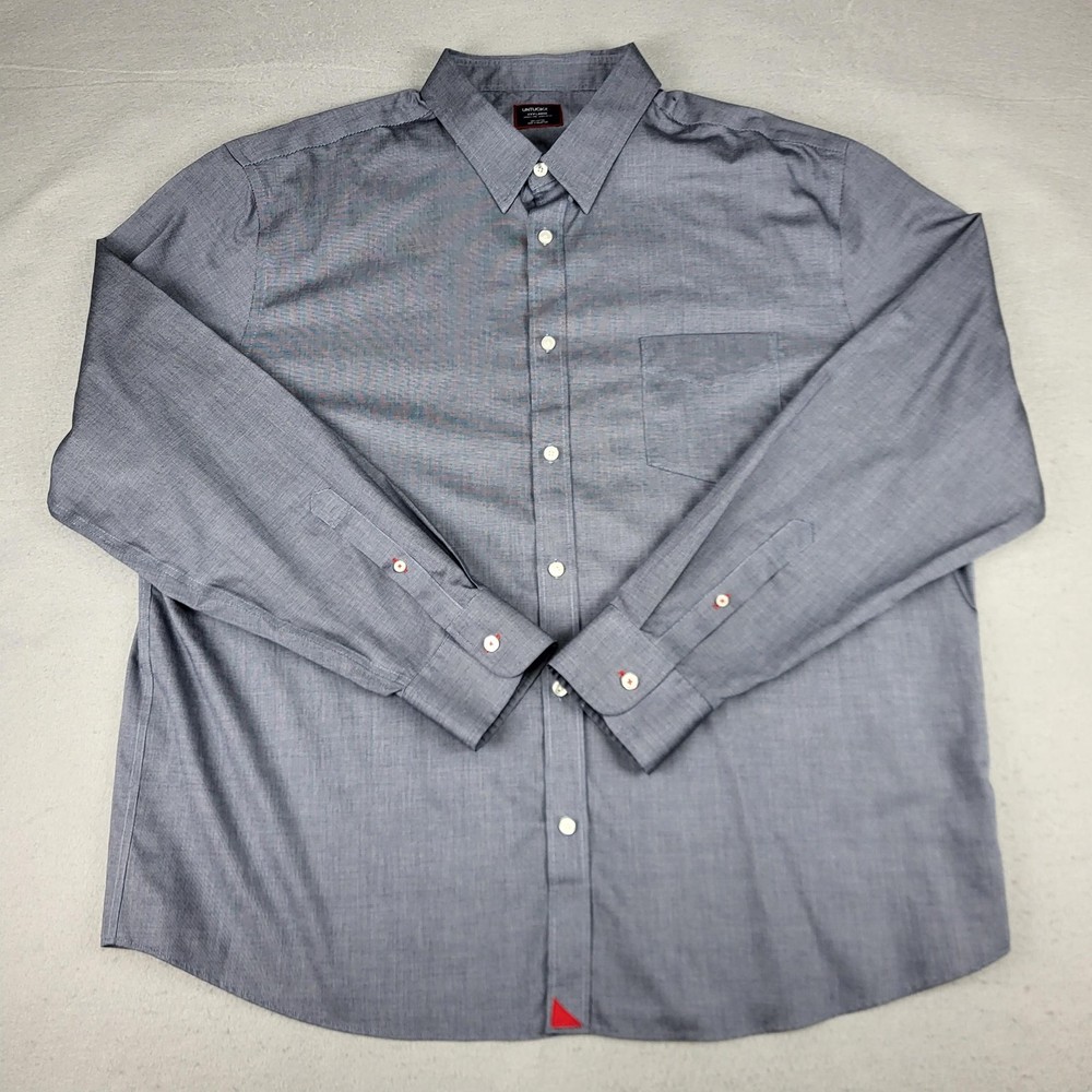 UNTUCKit Shirt Mens 3XL Blue Gray Wrinkle Free Button Down Long Sleeve Casual