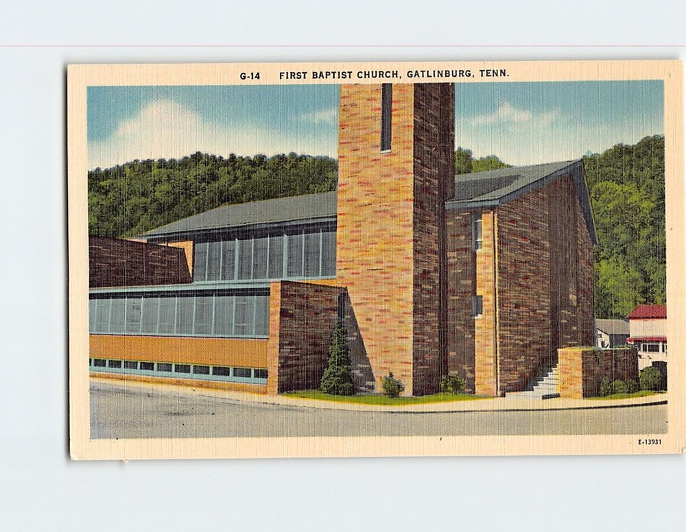 Postcard First Baptist Church Gatlinburg Tennessee USA