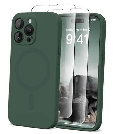 Magnetic for iPhone 14 Pro Case, Compatible with MagSafe, [Full Alpine Green-A