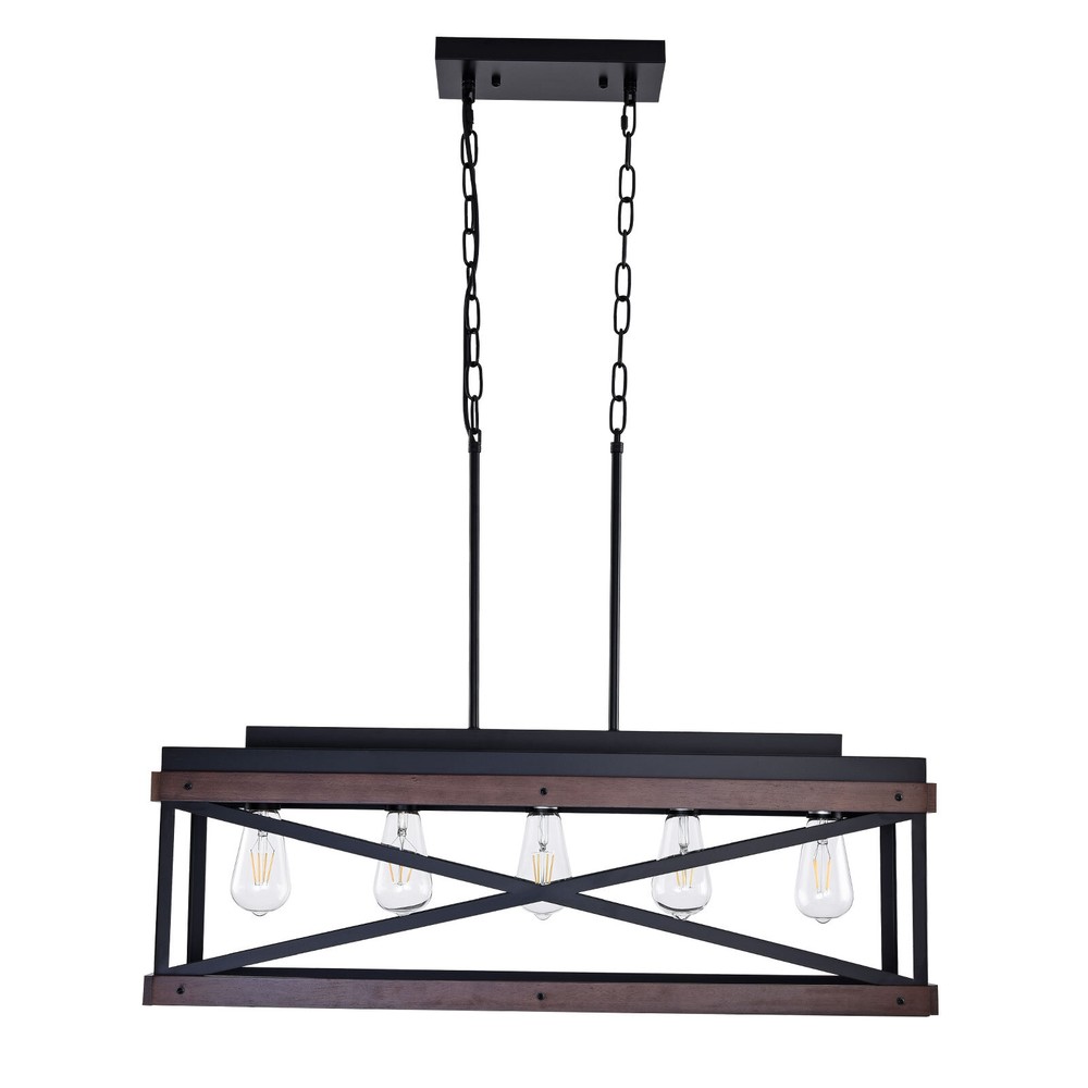 Rustic Farmhouse 5-Light Industrial Pendant Kitchen Island Lighting