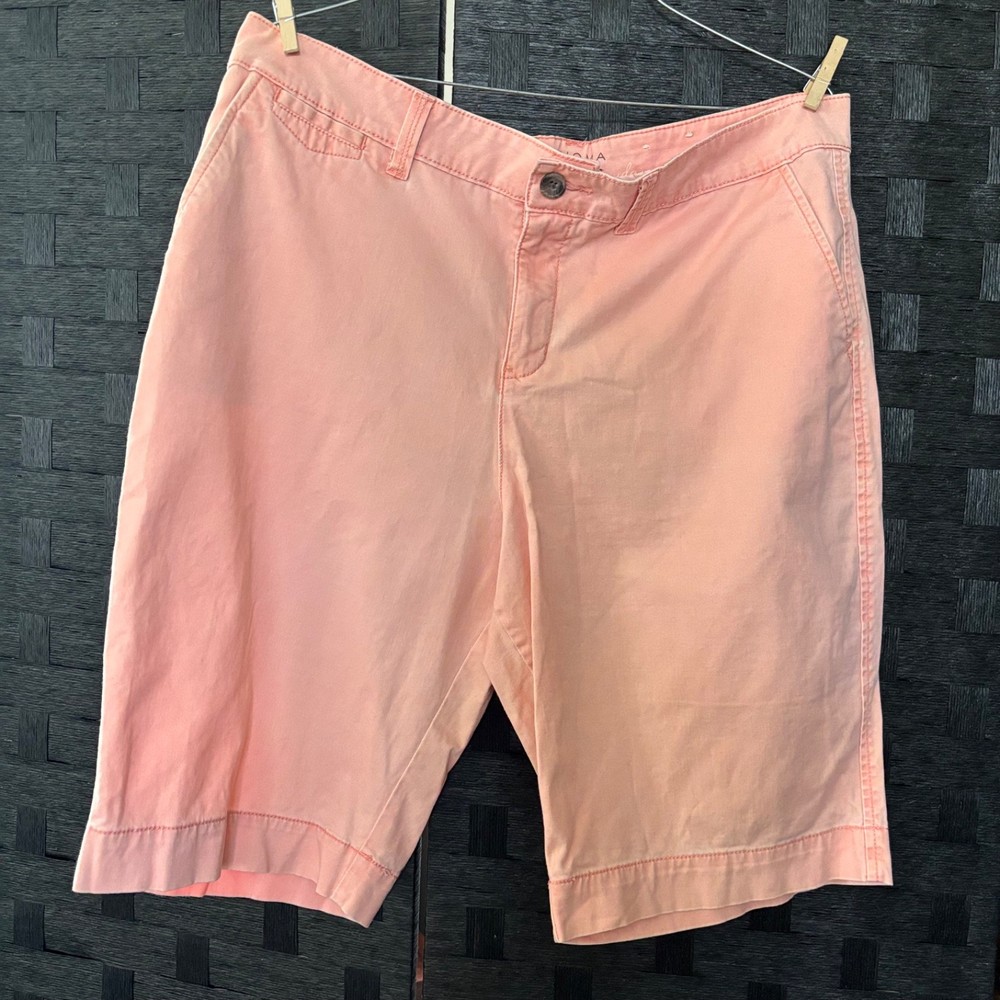 Size 14 Women's Sonoma Life+Style Coral Original Fit Everyday Bermuda Shorts