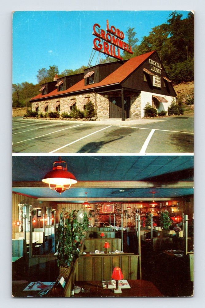 Postcard Connecticut Meriden CT Lord Cromwell Grille Restaurant 1960s Unposted