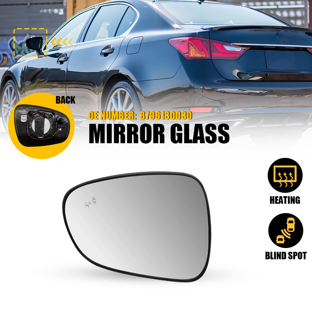 Driver Side Mirror Glass with Heated & Blind Spot for Lexus IS250 IS350 2015-20