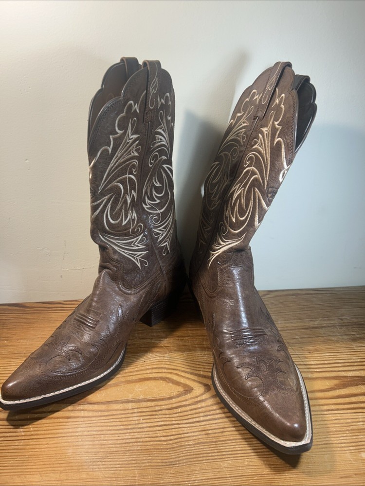 Ariat Heritage Womens Brown Leather Western Wingtip Cowboy Boots Size 9 B