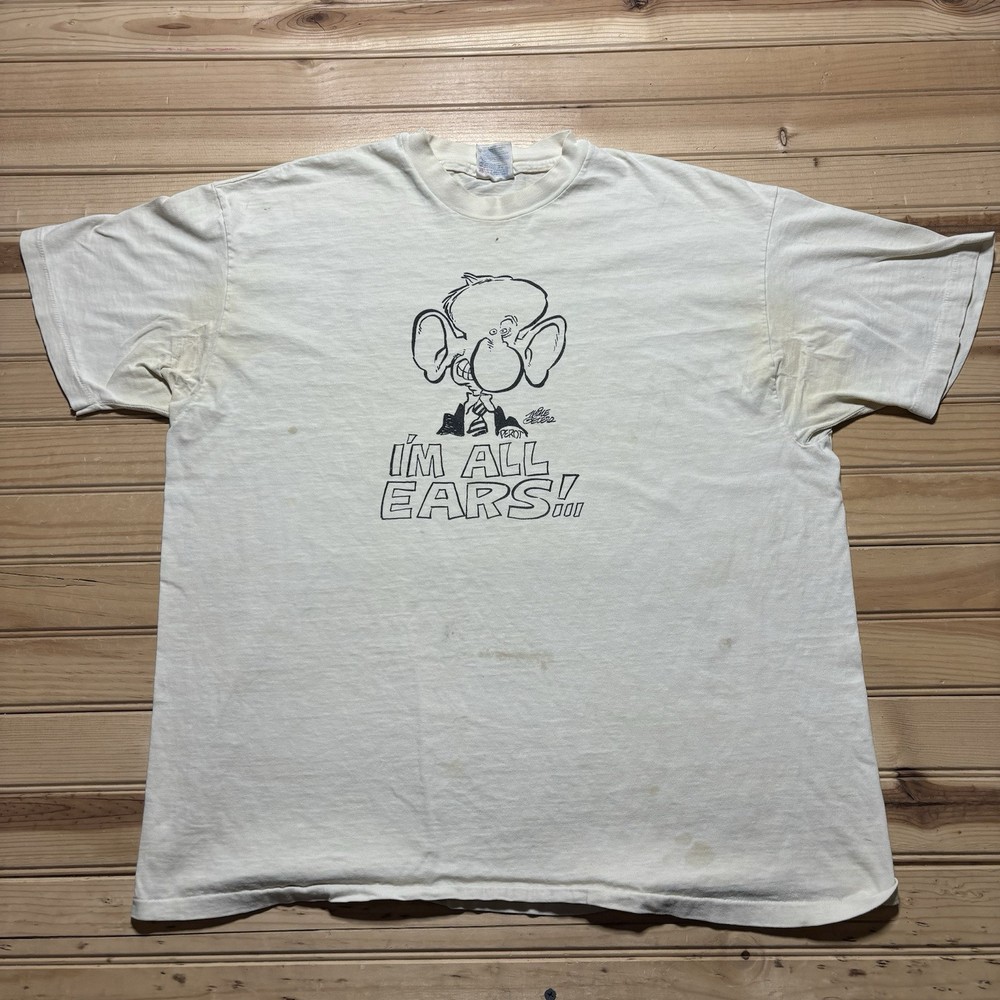 Vintage 90s I’m All Ears Funny Comic Perot Artist Single Stitch Shirt Size XL
