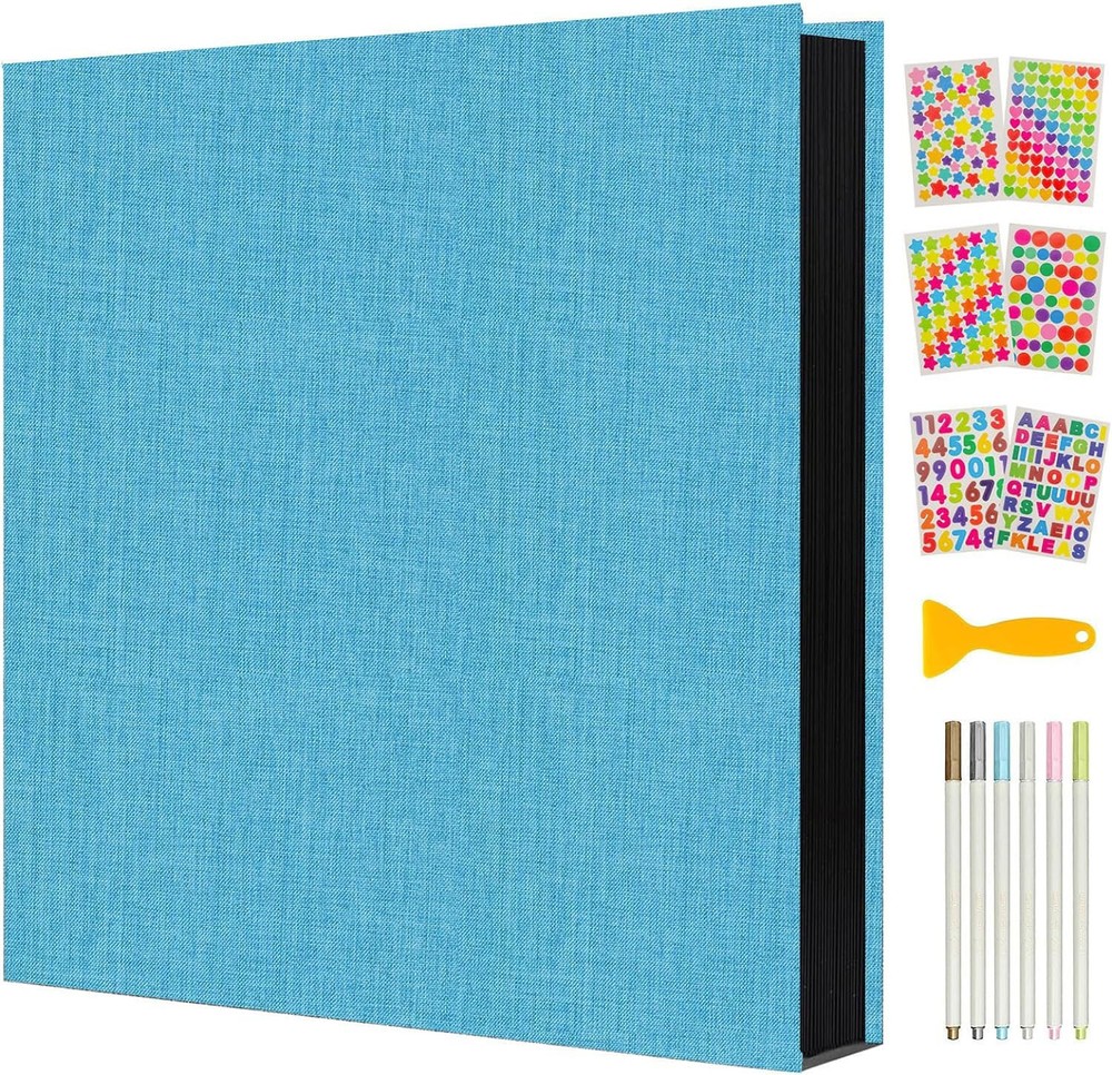 Photo Album Self Adhesive Pages 40 Black Sticky Pages for 4x6 5x7 8x10 Pictur...