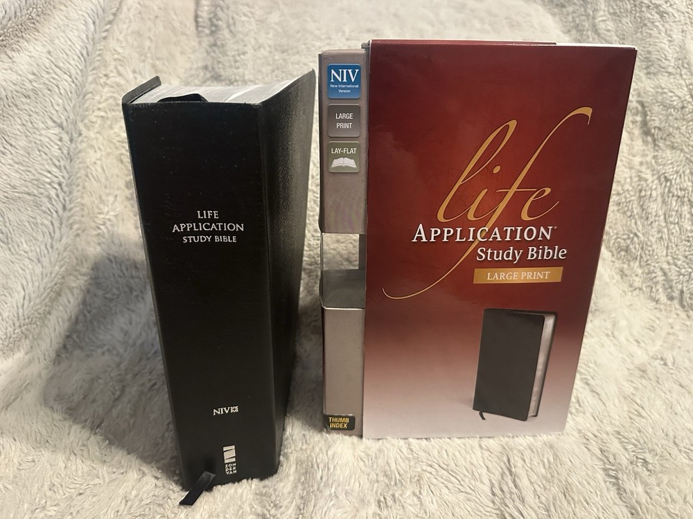NIV Life Application Study Bible Large Print |Bonded Leather Indexed| Red Letter