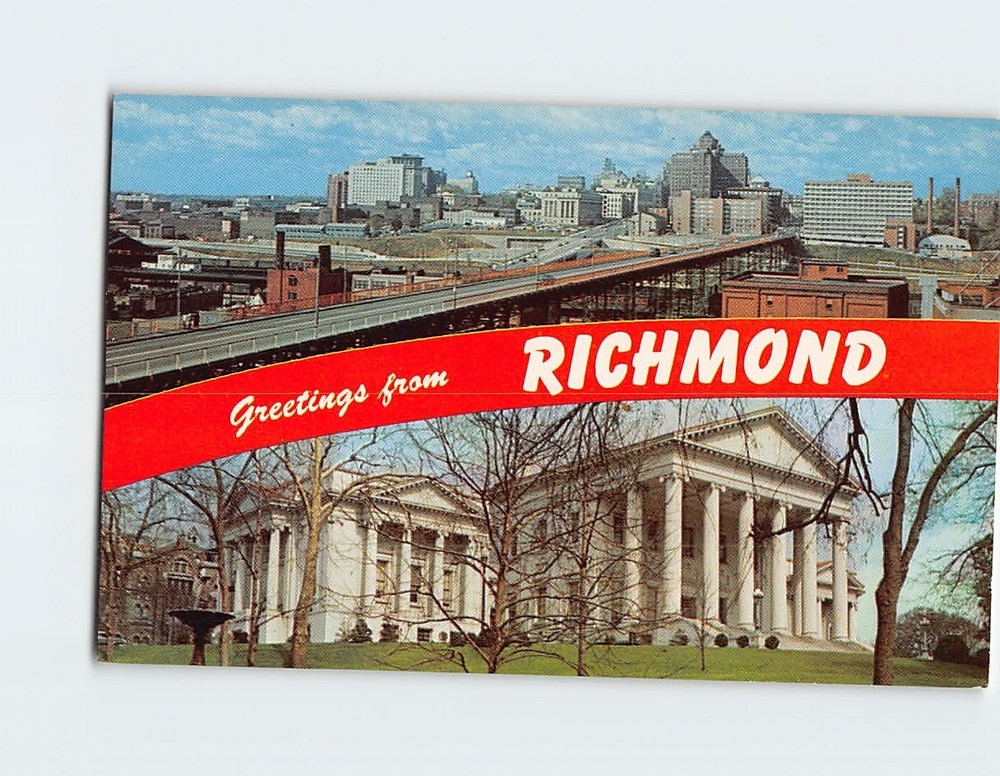 Postcard Greetings From Richmond Virginia - Skyline & State Capitol