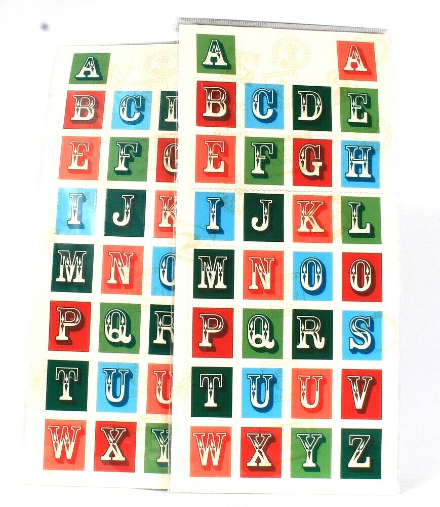 2 Packs DCWV Alphabet Glossy Stickers Acid Free 1 Sheet Each-image