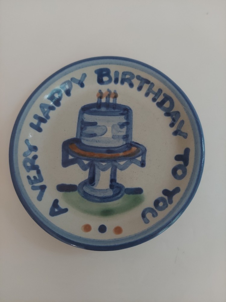 M.A Hadley “A Very Happy Birthday” Coaster Trinket Dish 4 1/4”