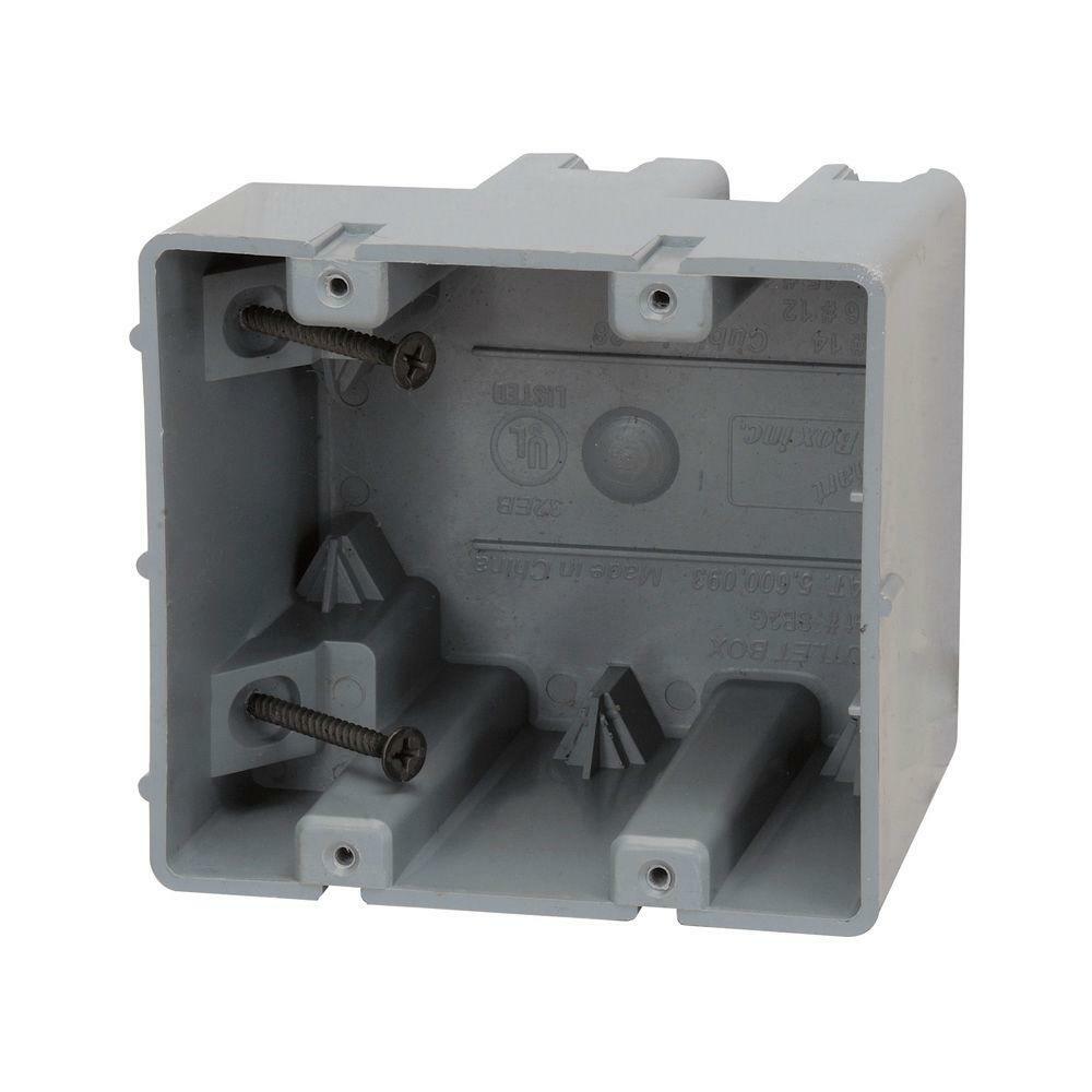 Madison Smart Box 2-Gang Gray PVC Electrical Box 375in Rectangle