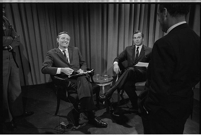 Chicago Illinois USA 1968 Democratic Convention Men Interview Studio Photo