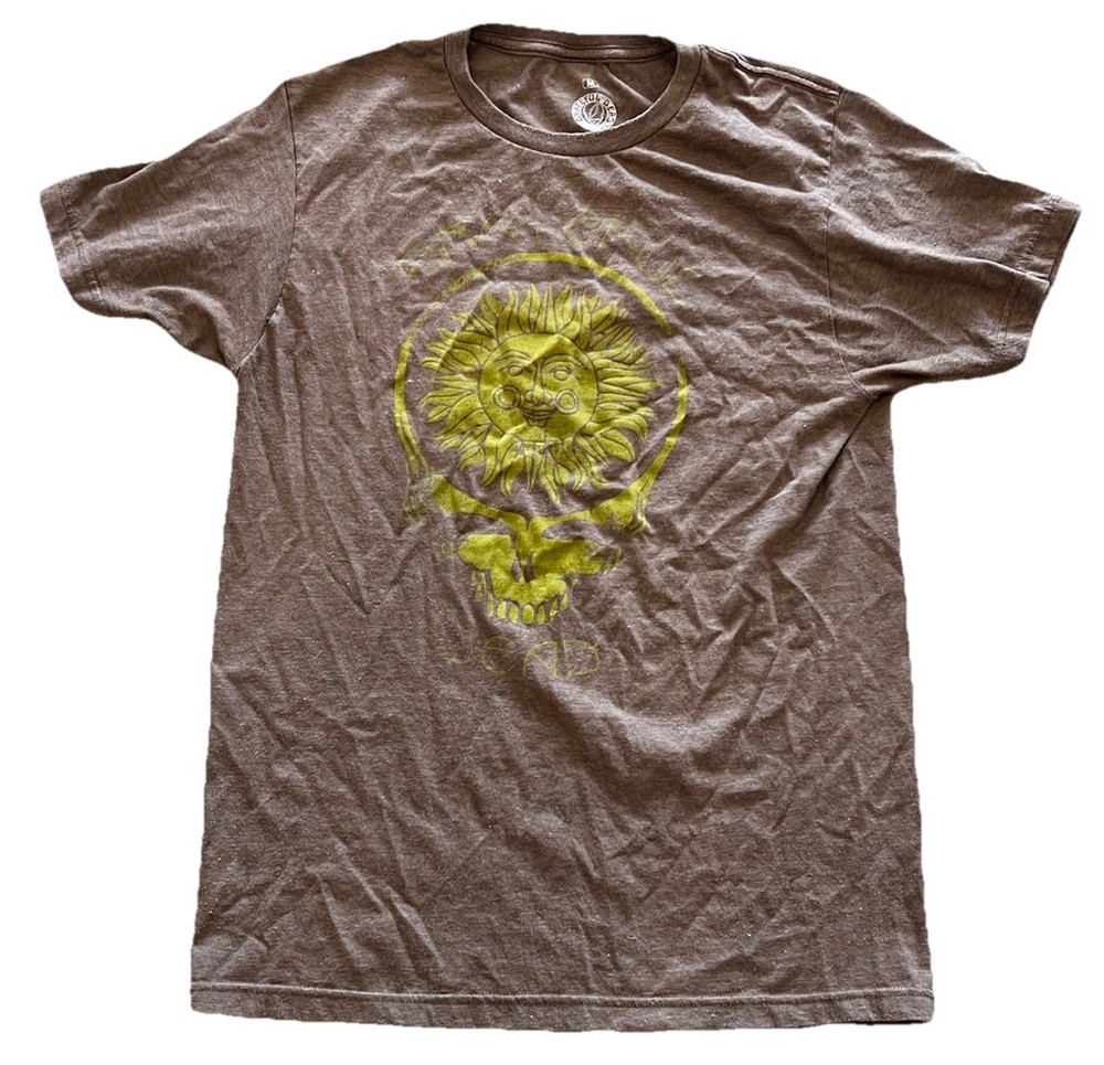Grateful Dead Hippie Brown Retro Band Tee Men’s Medium Rock Music Shirt