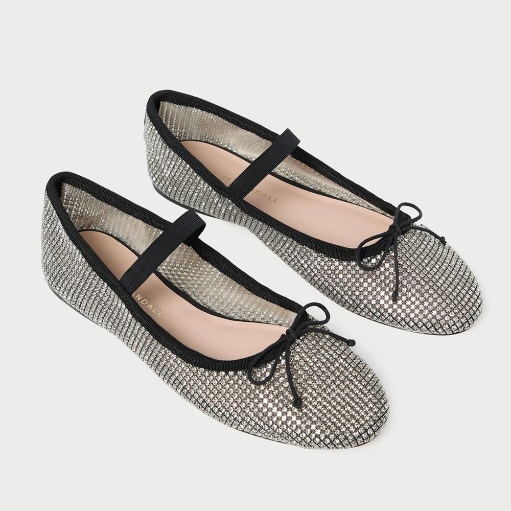 Loeffler Randall NEW Leonie Crystal Ballet Flat Size 9 Party Glam Sequin Sparkle