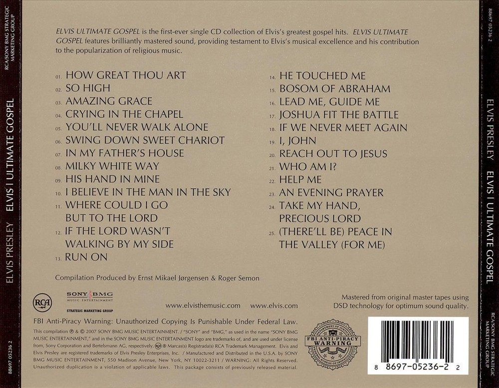 ELVIS PRESLEY ELVIS: ULTIMATE GOSPEL [BONUS TRACK] NEW CD