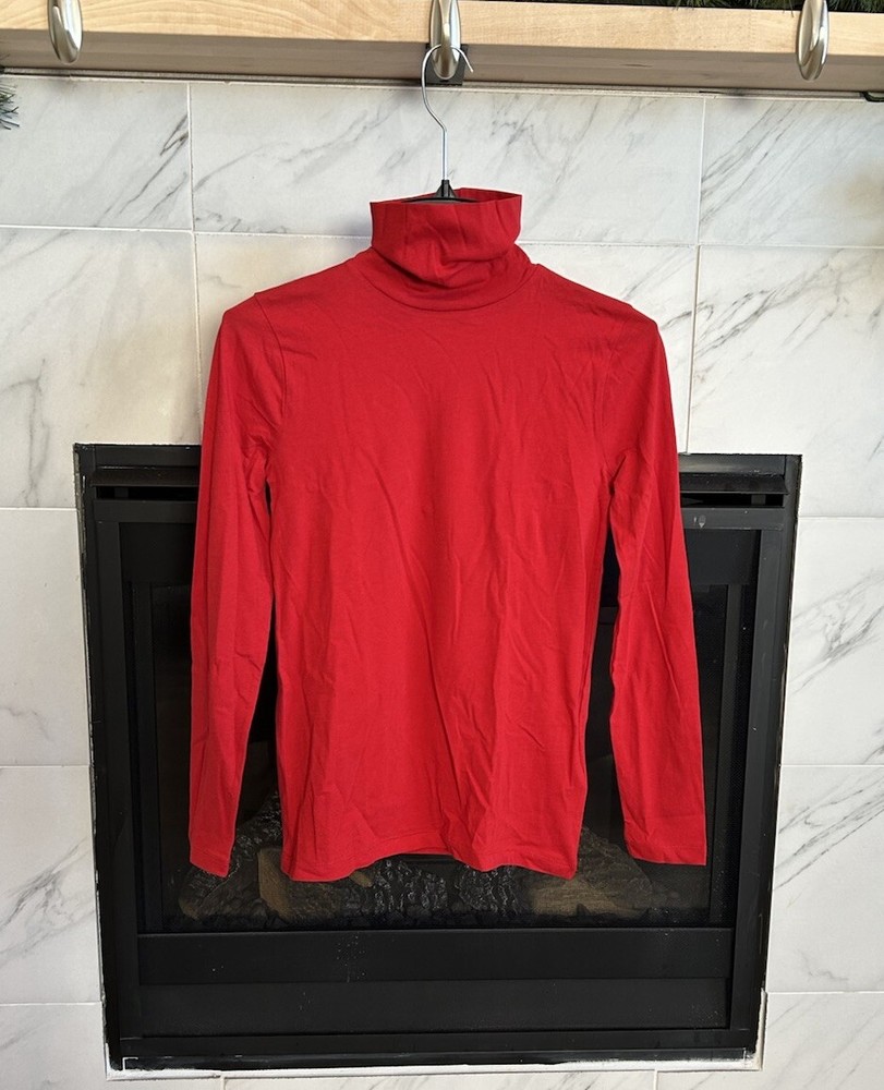 New! J. Crew Women’s 2X Small Tissue Turtleneck Red Lightweight $45