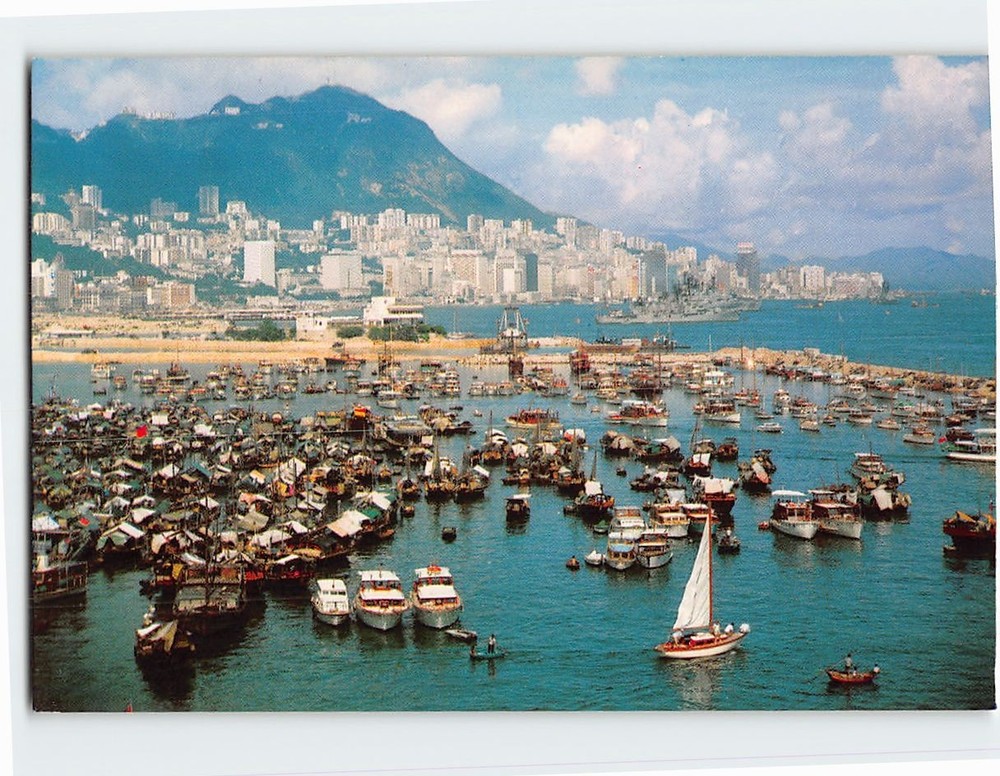 Postcard Aerial View Causeway Bay Shelter Hong Kong