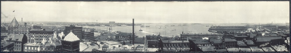 Boston Harbor Massachusetts 1912 Panorama from N.E. Tel. & Tel. Building Roof