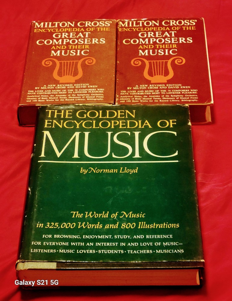 VTG Music Encyclopedia Lot Norman Lloyd 1st Ed + Milton Cross 2-Vol Set 1962-68