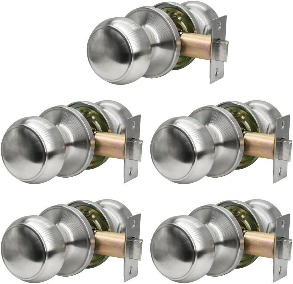 Stainless Steel Passage Door Knob for Hall Closet Keyless Non Locking