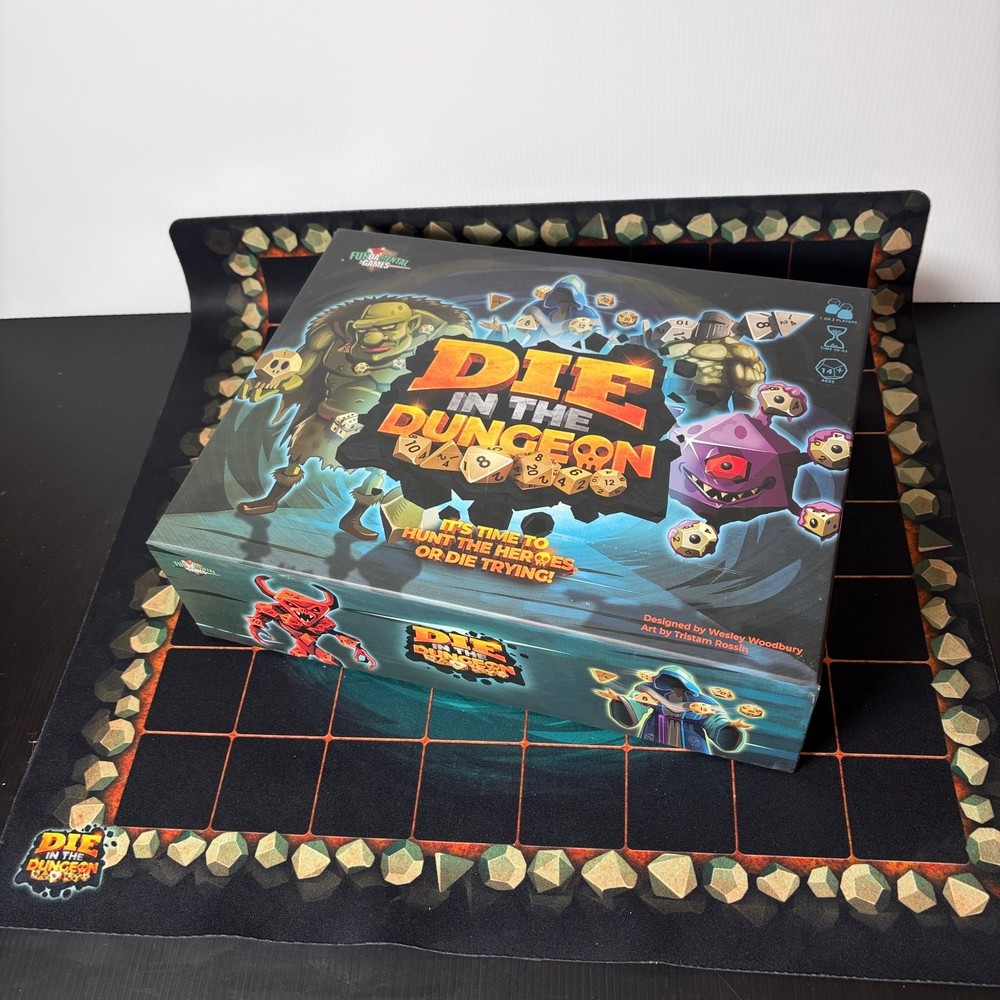 Die in the Dungeon Rare Kickstarter Board Game with Playmat