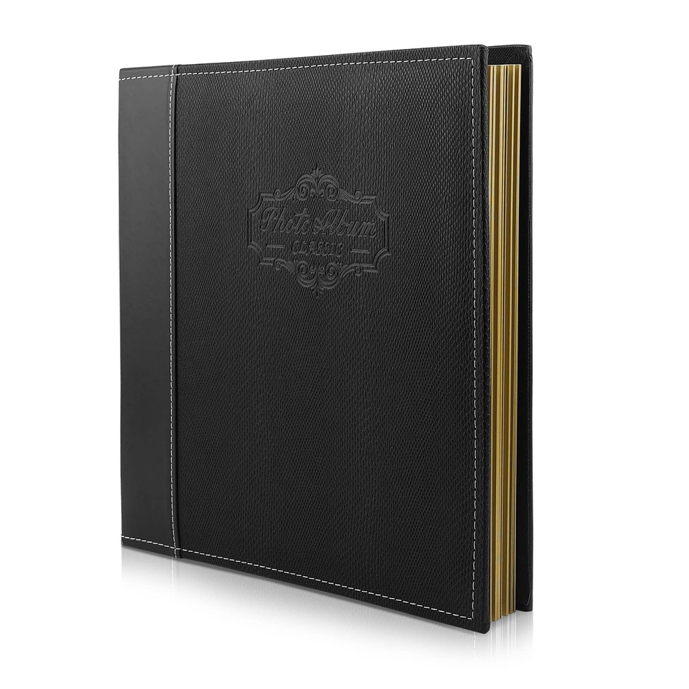 ,Self Adhesive Photo Album with Faux Leather Cover Hold Multiple Size Picture...