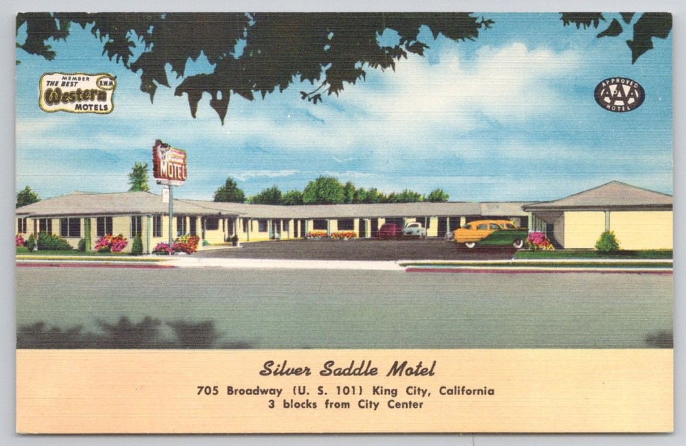King City CA Silver Saddle Motel US 101 California Vintage Chrome Postcard
