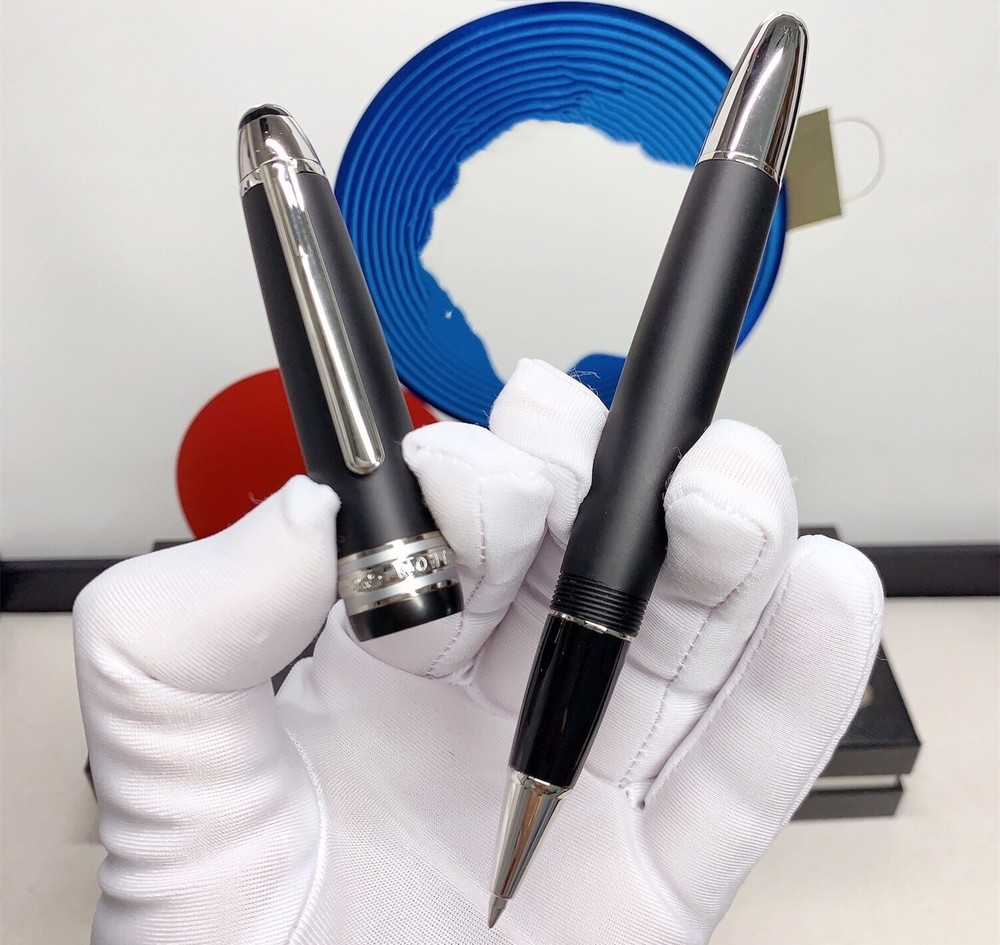 Deluxe Metal Series Matte Black Color - Silver Clip 0.7mm Rollerball Pen No Box