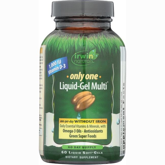 Irwin Naturals Only One Liquid Gel Multi without Iron 60 Sgels