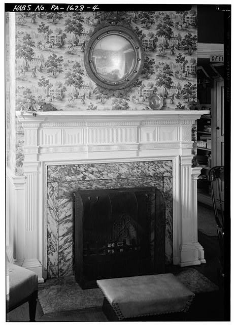 Haverford PA Paul Busti House Fireplace First Floor 1900s Colonial Interior