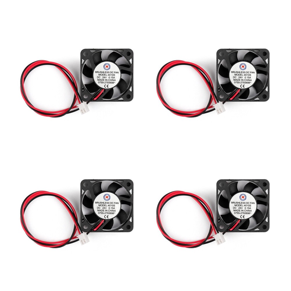 4Pcs DC Brushless Cooling PC Computer Fan 24V 4010s 40x40x10mm 0.15A 2 Pin Wire