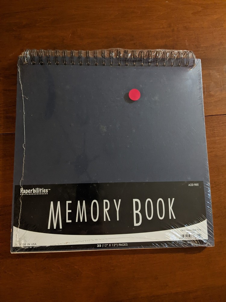 NEW Paperbilities Memory Book Acid Free 35 Pages 12” X 12” Navy Spiral Bound USA-image