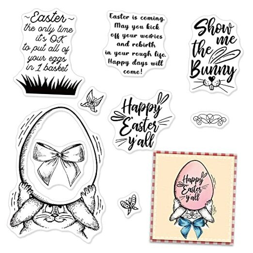 Easter Egg Clear Stamps for Card Making Decoration and Scrapbooking Supplies,