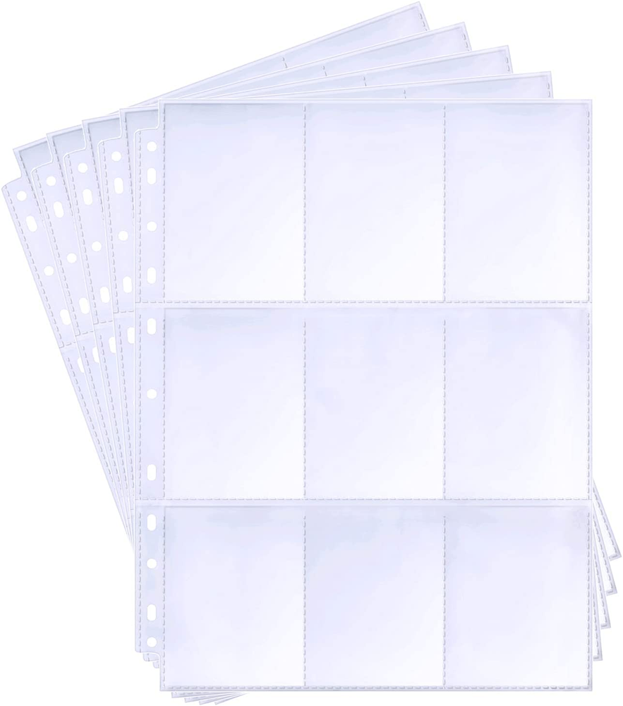 30 Pack 540 Pockets Binder Card Sleeves Double-Sided 9 Pocket Trading Card Pages