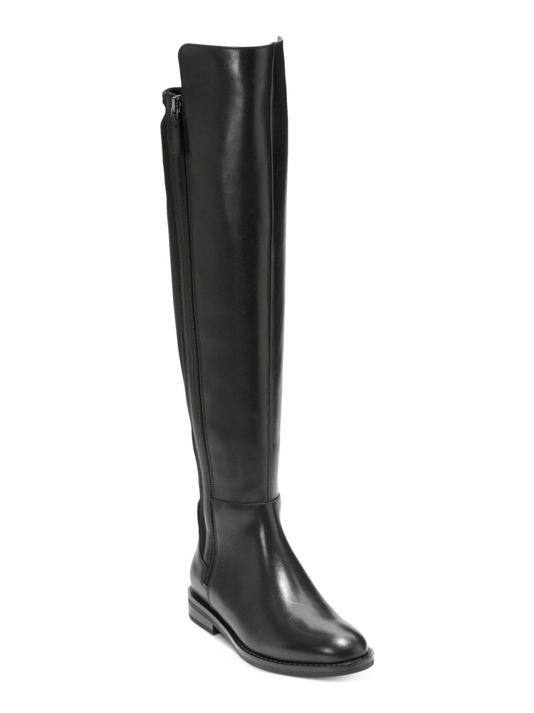 COLE HAAN Womens Black Mixed Media Chase Round Toe Leather Riding Boot 7 B