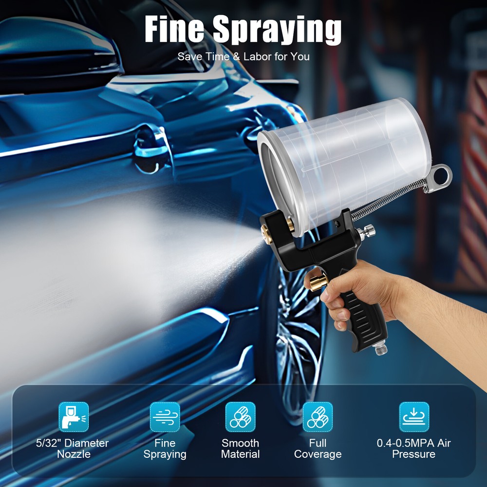 Gel Coat Spray Gun with Nozzles and Cup for Resin Application  