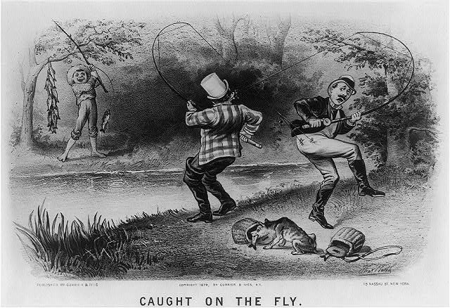 Photo:Caught on the Fly,Fishing,Men,River,1879,Currier & Ives Photo