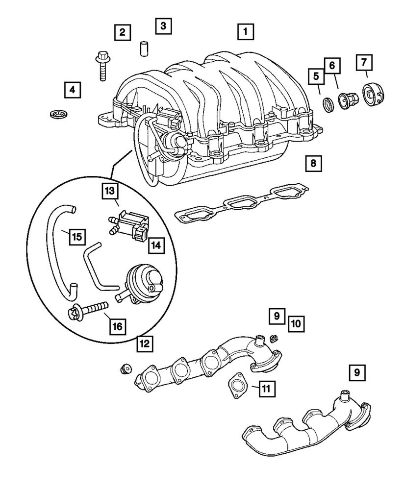 Genuine Mopar Intake Manifold Gasket 5096513AA OEM Replacement  