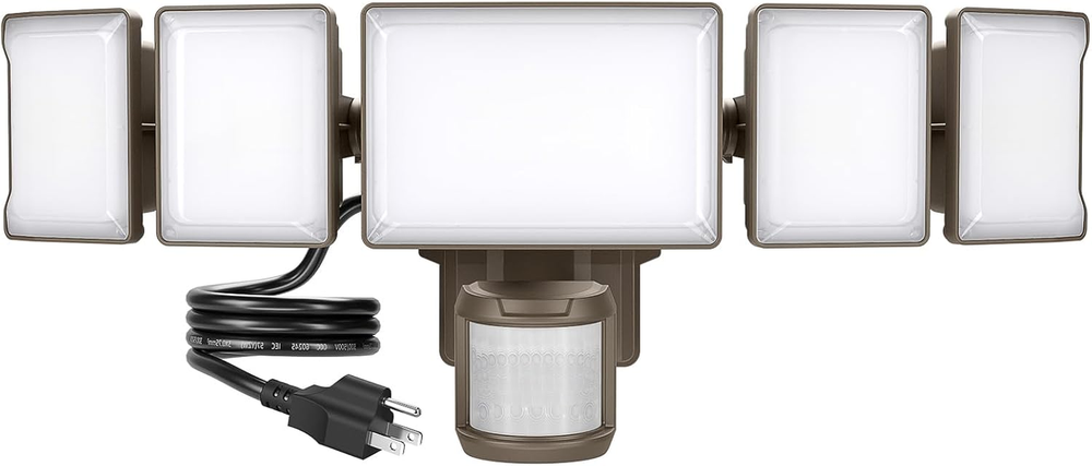100W Motion Sensor Outdoor Plug-in Flood Light with Dusk to Dawn and 10000 Lumen