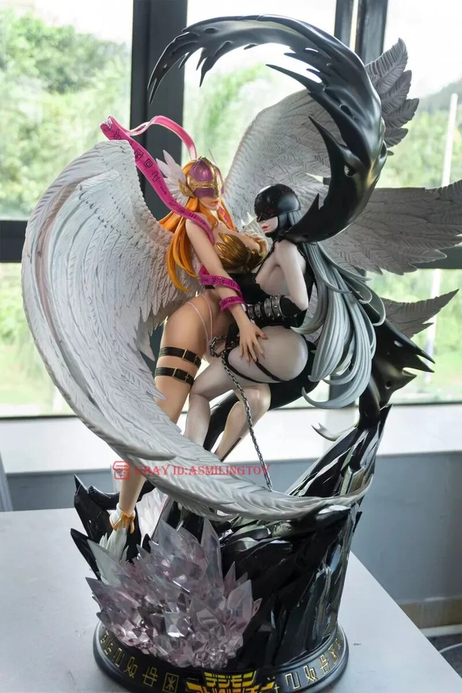 Angewomon and LadyDevimon -Diaroma 3D 12k Resin Print --15Cm-Hand Painted