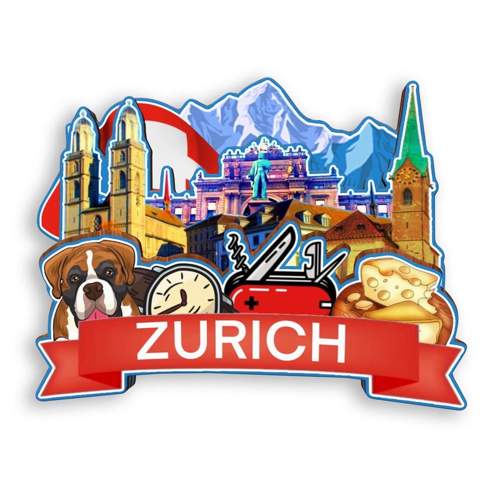 Zurich Switzerland Refrigerator magnet 3D travel souvenirs wood craft gifts